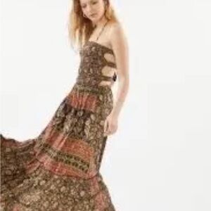 NWOT RAGA Smocked Sleeveless Floral Maxi SZ M